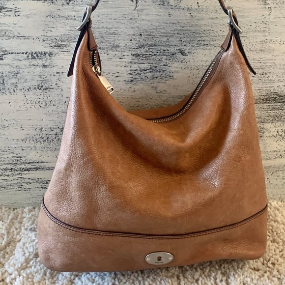FOSSIL BROWN LEATHER BAG - Picture 1 of 14
